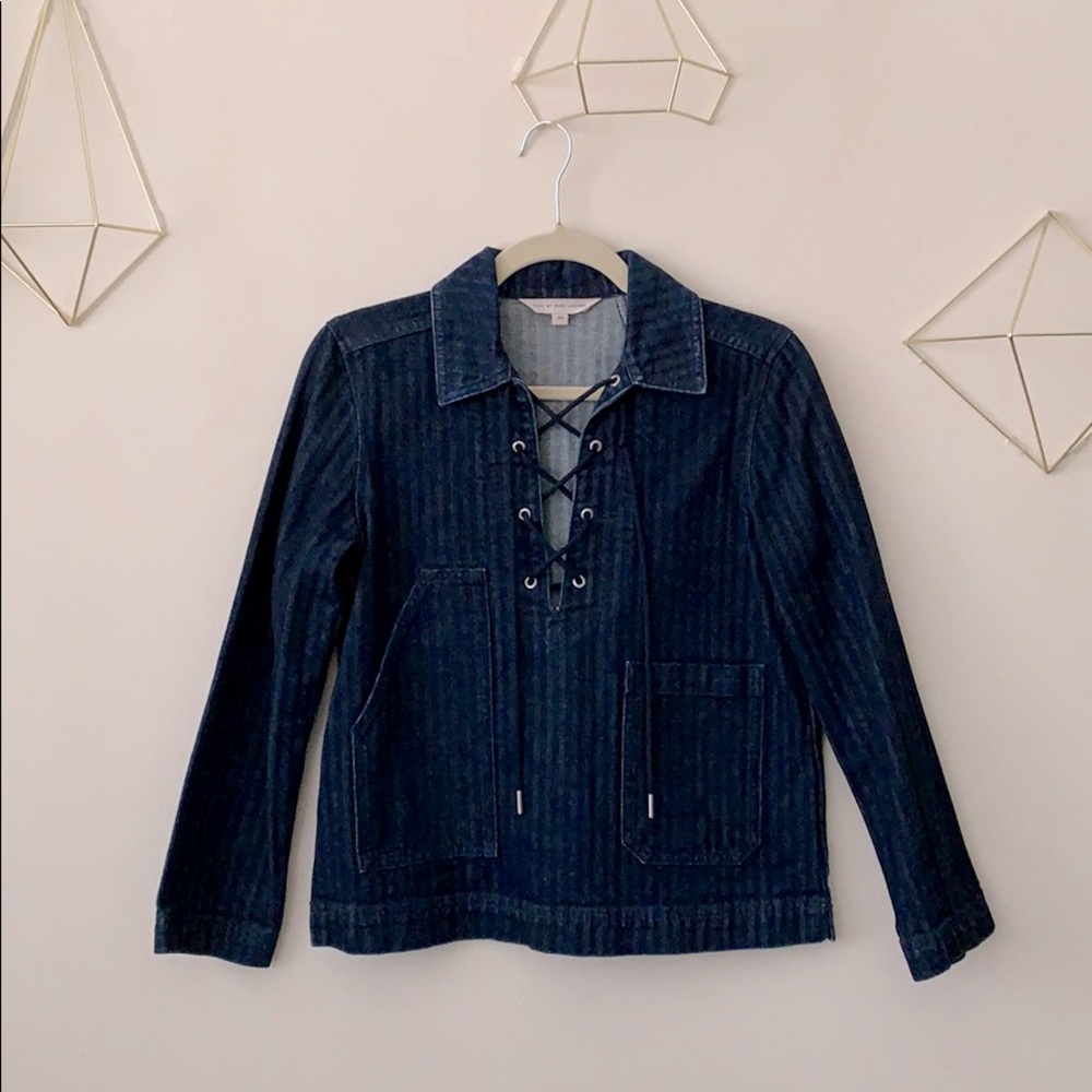 Marc by Marc Jacobs | Striped Denim Top | XS